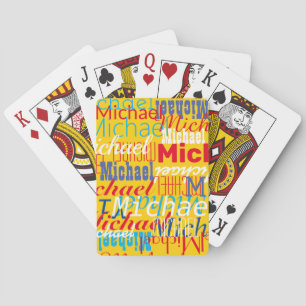 Jeu De Cartes Monogramme Nom répétitif Enfants Motifs