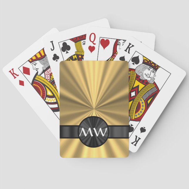 Jeu De Cartes Monogramme or et noir (dos)