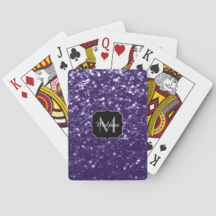 Jeu De Cartes Monogramme paillettes violet foncé ultra violet sc