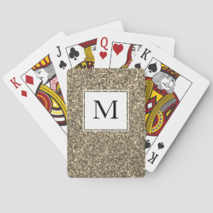Jeu De Cartes MONOGRAMME Parties scintillant d'étincelles d'or