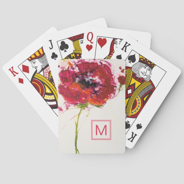 Jeu De Cartes Monogramme | Pavot blanc (dos)