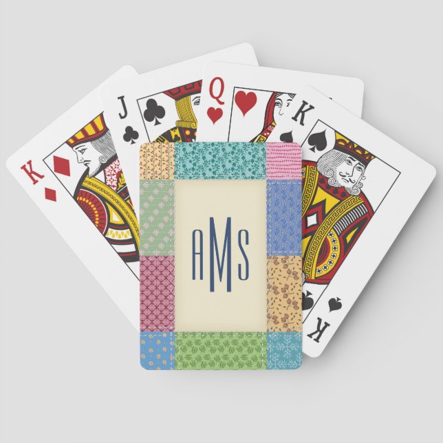 Jeu De Cartes Monogramme personnalisé de la surface composée | N (dos)