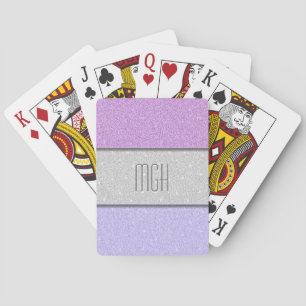 Jeu De Cartes Monogramme personnalisé faux paillettes Bling