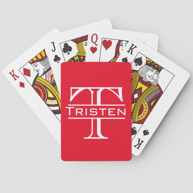 Jeu De Cartes Monogramme personnalisé initiale de nom Classique (dos)