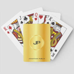 Jeu De Cartes Monogramme Personnalisé Modèle Gold Look moderne