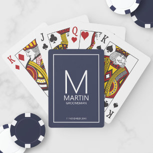 Jeu De Cartes Monogramme personnalisé moderne et Groomsmen de no