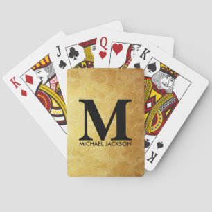 Jeu De Cartes Monogramme Personnalisé Nom Personnalisé Noir et O