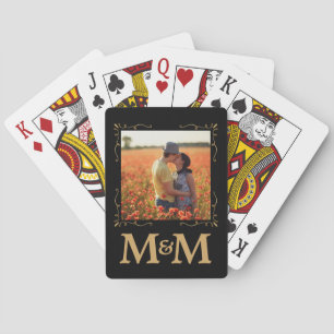Jeu De Cartes Monogramme personnalisé photo mariage Faveur