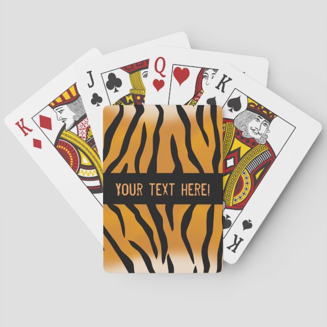 Jeu De Cartes Monogramme personnalisé Sauvage Chose Tiger Stripe (dos)