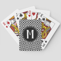 Monogramme Premier Motif géométrique noir et blanc