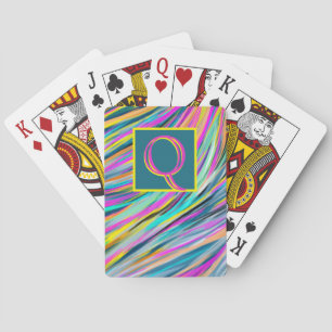 Jeu De Cartes Monogramme psychédélique néon multicouleur tendanc