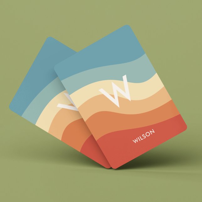 Jeu De Cartes Monogramme rayé par rétro volumineux personnel (Créateur téléchargé)