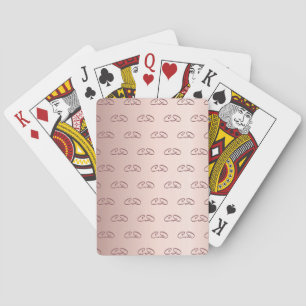 Jeu De Cartes monogramme rose or motif initiales luxueux