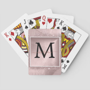 Jeu De Cartes Monogramme rose Parties scintillant or