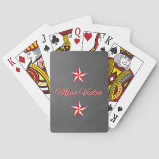 Jeu De Cartes Monogramme rouge et blanc sur les cartes de jeu de