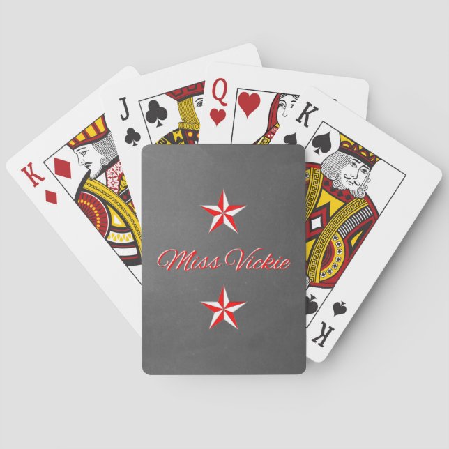 Jeu De Cartes Monogramme rouge et blanc sur les cartes de jeu de (dos)