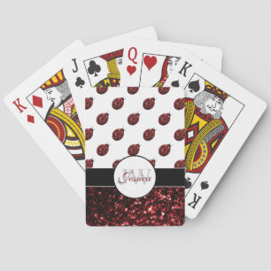 Jeu De Cartes Monogramme rouge foncé coccinelle faux parties sci