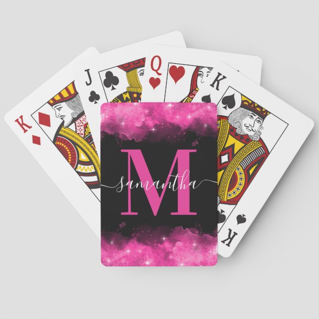 Jeu De Cartes Monogramme Signature Céleste Rose (dos)