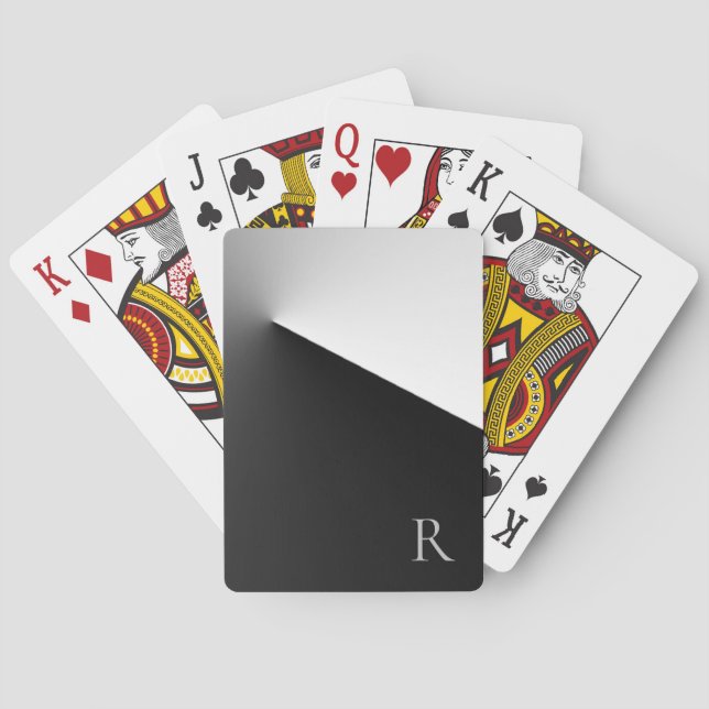 Jeu De Cartes Monogramme simple noir et blanc (dos)