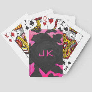 Jeu De Cartes Monogramme vache rose chaud et noir