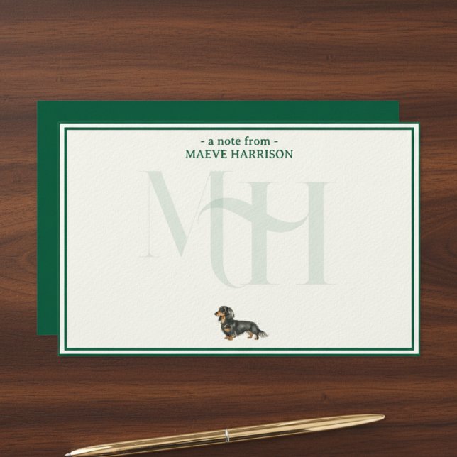 Jeu de cartes Monogrammes de note de bas de page p (Gift custom stationery to the dog lover in your life! )