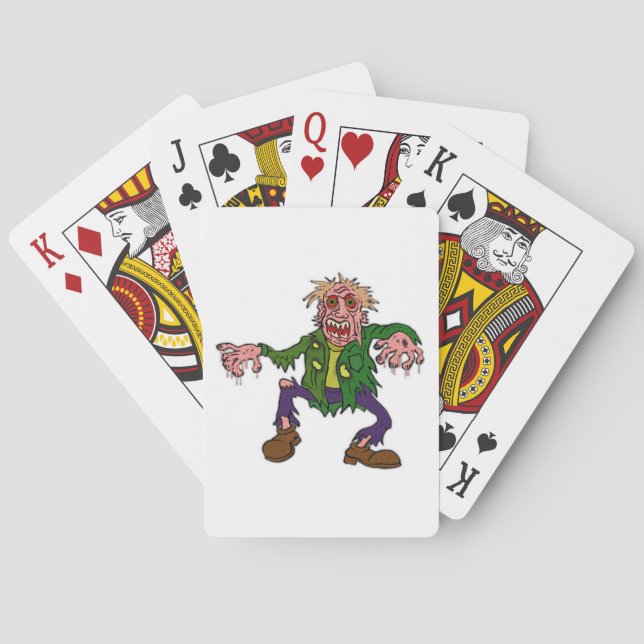 Jeu De Cartes Monster vert Zombie Halloween (dos)