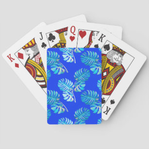 Jeu De Cartes Monstera Brise Bleu Cobalt