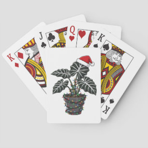 Jeu De Cartes Monstera Deliciosa feuille découpée Tropical Noël