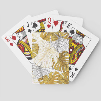 Jeu De Cartes Monstera Feuilles : Blanc doré