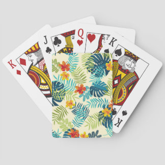 Jeu De Cartes Monstère tropicale Hibiscus Motif d'été
