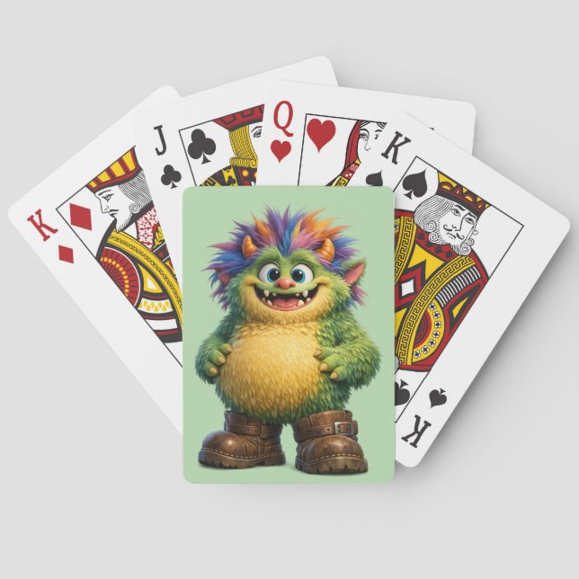 Jeu De Cartes Monstre Drôle Vert (dos)