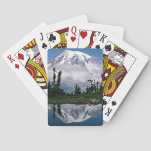 Jeu De Cartes Mont Rainier reflété dans un lac de montagne