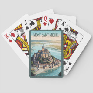 Jeu De Cartes Mont-Saint-Michel France Illustration Art de voyag