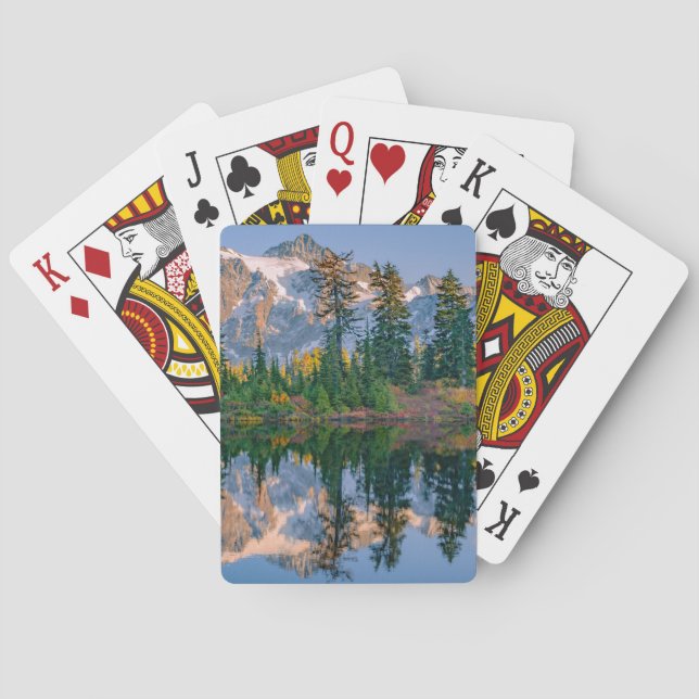 Jeu De Cartes Mont Shuksan reflété dans le lac Reflection (dos)