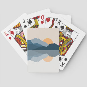 Jeu De Cartes Montagnes bleues reflétées dans le lac