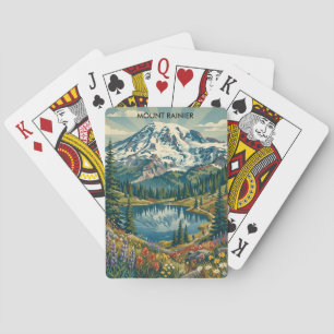 Jeu De Cartes Montagnes du Parc national du mont Rainier vintage