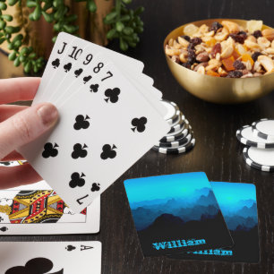 Jeu De Cartes Monts lisses bleus robustes avec nom rustique