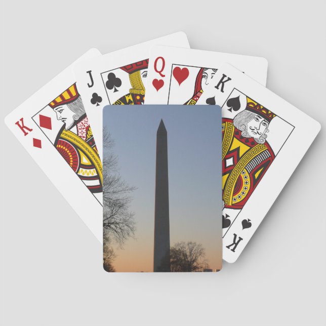 Jeu De Cartes Monument Washington au coucher du soleil à DC (dos)