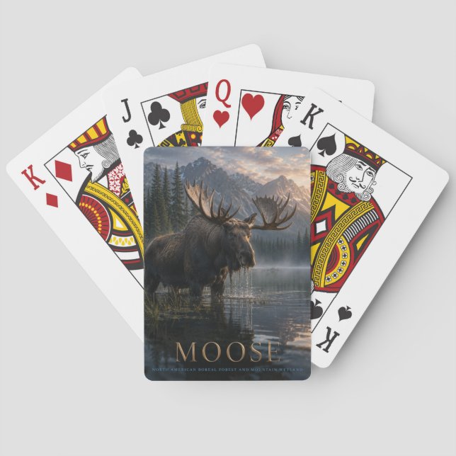 Jeu De Cartes Moose Mountain Lake ANIMALS Poker (dos)