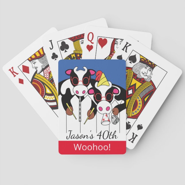 Jeu De Cartes Moosiciens de vache Anniversaire Jouer aux cartes (dos)