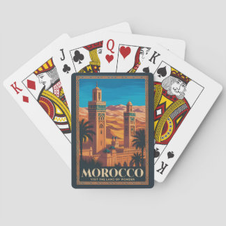 Jeu De Cartes  Morocco Desert Illustration Travel Art Vintage