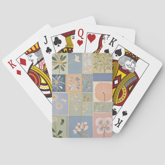Jeu De Cartes Mosaïque botanique en fleurs (dos)