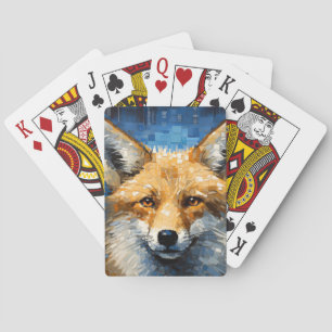 Jeu De Cartes Mosaïque de peinture Art Décor Fox Animal