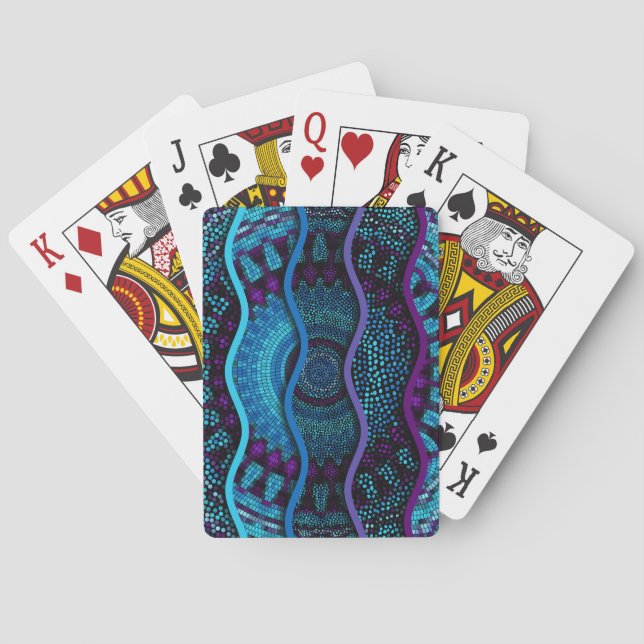 Jeu De Cartes Mosaïque ornée : Secours Vagues Texture. (dos)