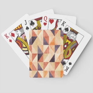 Jeu De Cartes Mosaïque triangulaire Aquarelle Motif terrestre