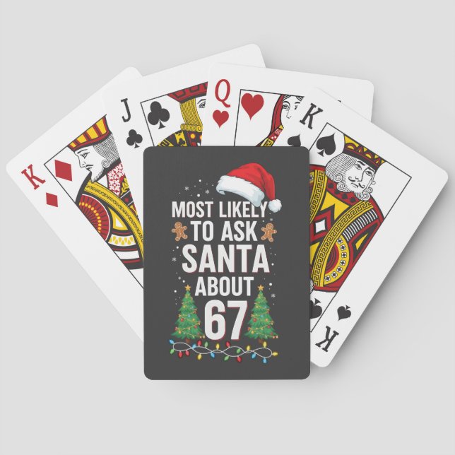 Jeu De Cartes Most Likely To Ask Santa About 67 Six Seven Xmas  (dos)
