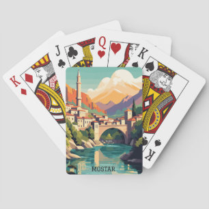 Jeu De Cartes Mostar Bosnie-Herzégovine Vintage voyage rétro