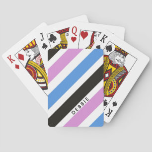 Jeu De Cartes Motif à bandes diagonales personnalisé
