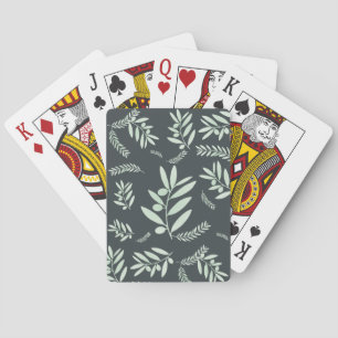 Jeu De Cartes Motif à branche d'olivier naturel