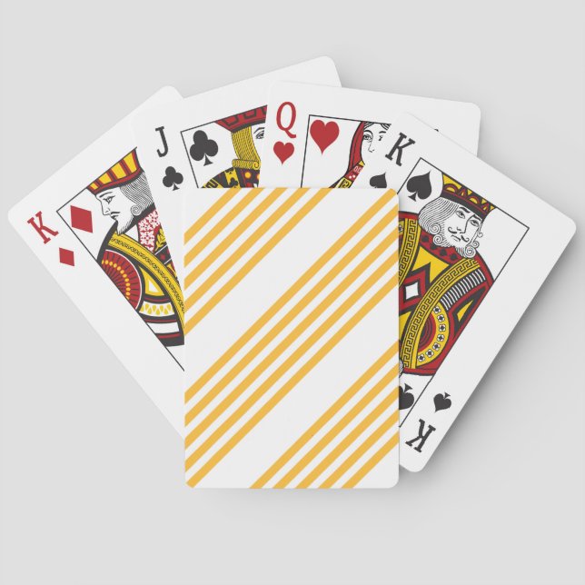 Jeu De Cartes Motif à cinq bandes jaune et blanc ensoleillé (dos)
